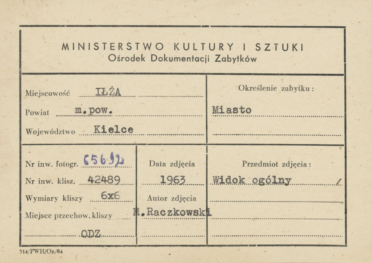 Widok z zamku na fragment miasta, - metryczka, skan 1