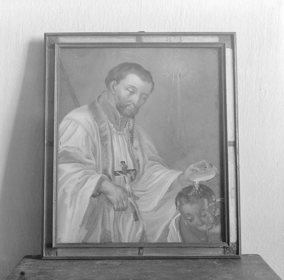 klasztor ss. Mniszek Benedyktynek - zbiory - obraz św. Franciszka Ksawerego /na szkle/ z XVIII w., skan 1