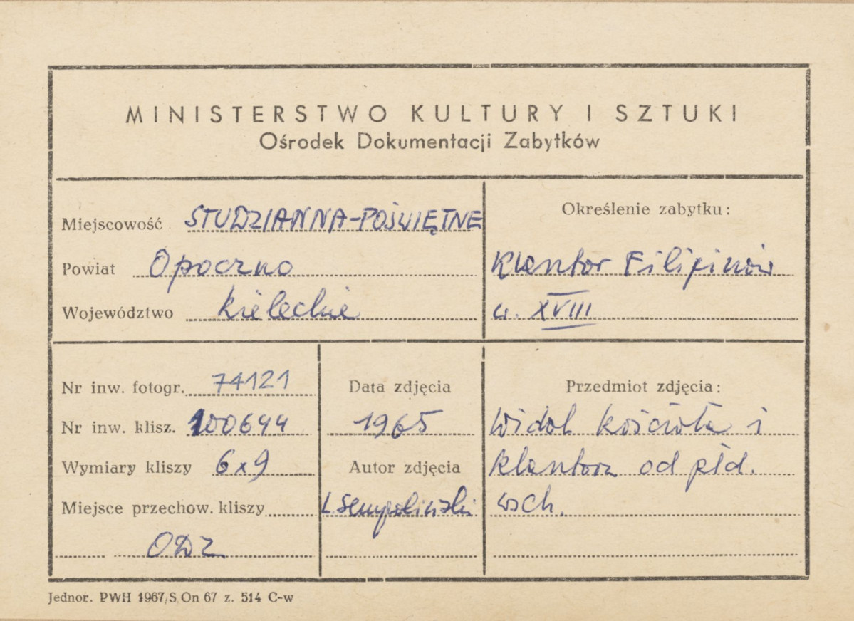 Zespół klasztorny Filipinów - widok ogólny od strony płd. -  wsch. - metryczka, skan 1