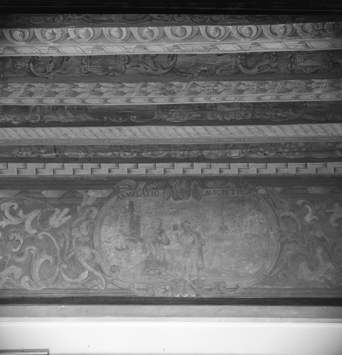 pałac Biskupów Krakowskich - Drugi Pokój Prałatów /I p./ - fragment fryzu - dyskusja miedzy postaciami, skan 1