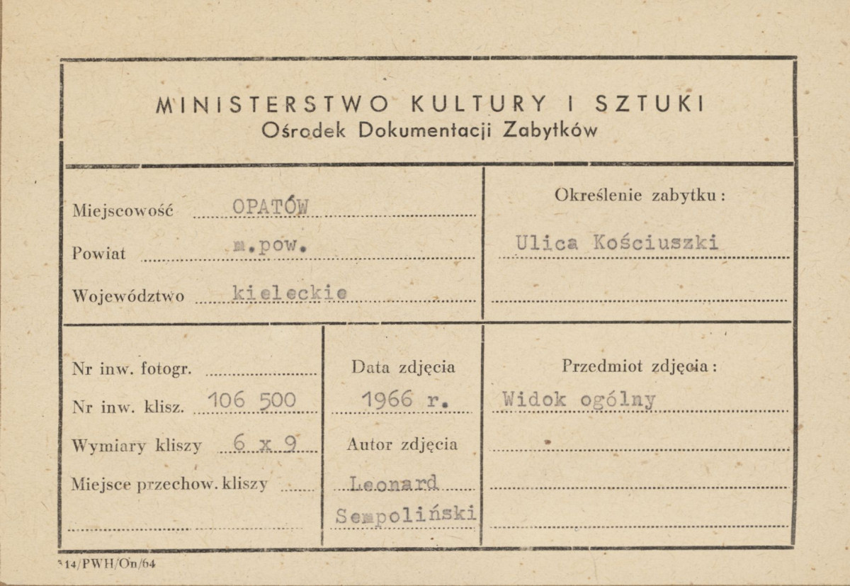 Miasto - widok ogólny ul. Tadeusza Kościuszki - metryczka

 , skan 1