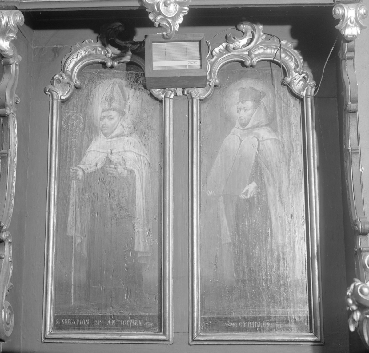 kościół parafialny pw. św.św. Marcina i Mikołaja - stalle, obrazy św. Sergiusza i św. Cyryla, skan 1