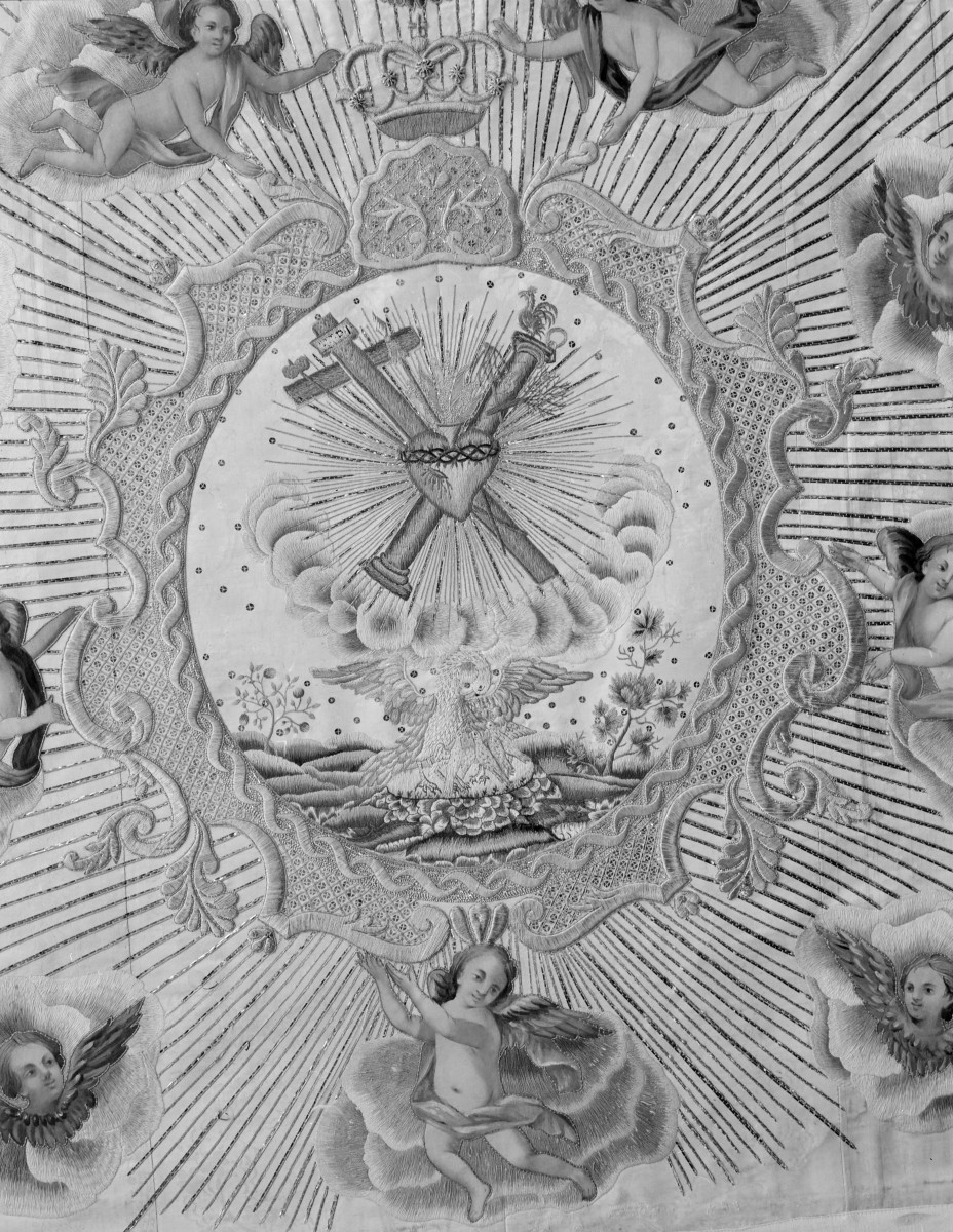 Kościół pw. Wniebowzięcia NMP i Świętego Józefa - antepedium z motywem narzędziami Męki Pańskiej  z 2 połowy XVIII, skan 1