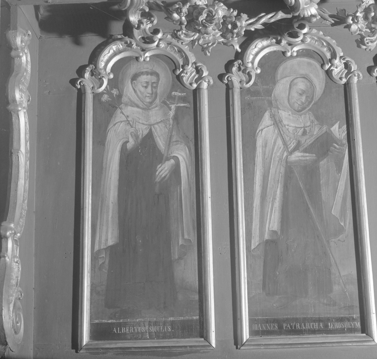 kościół parafialny pw. św.św. Marcina i Mikołaja - stalle, obraz św. Alberta, skan 1