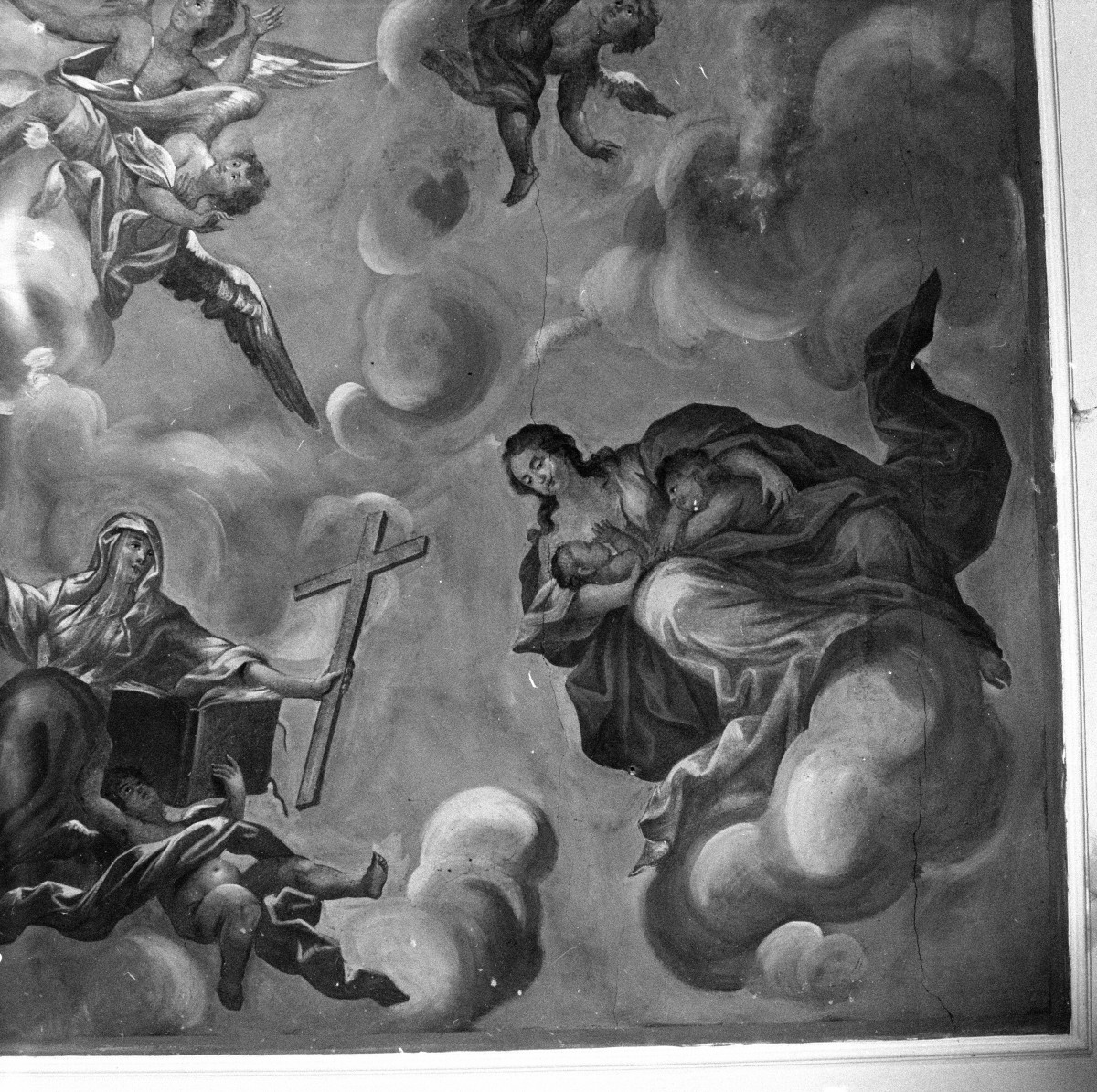 pałac, 1. połowa XVIII w. - wnętrze: malowidło ścienne, skan 1