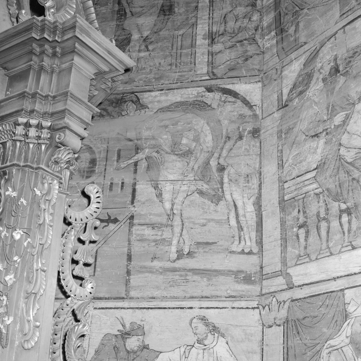kościół parafialny pw. Matki Boskiej Różańcowej i św. Jana Kantego, 1527 r. - polichromia 1. połowa XVII w. - Zstąpienie do piekła, skan 1