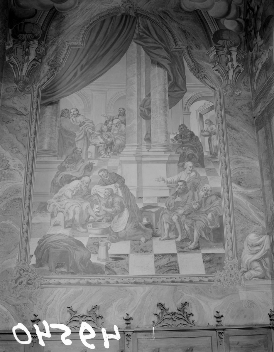 kościół katedralny pw. Narodzenia Najświętszej Marii Panny - wnętrze: fragment polichromii w kaplicy mansjonarskiej, skan 1