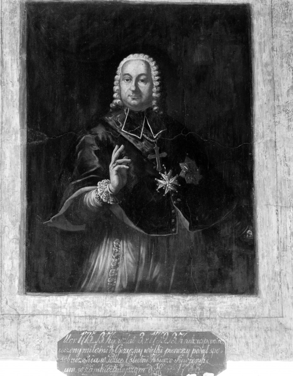 pałac Biskupów Krakowskich - Izba Stołowa Górna /sala portretowa/ /I p./ - ściana wschodnia - portret Kajetana Sołtyka, skan 1