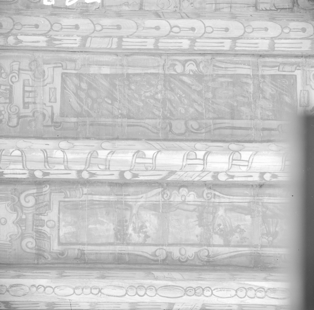 pałac Biskupów Krakowskich - Izba Stołowa Górna /sala portretowa/ /I p./ - fragment stropu ze sceną rodzajową, skan 1