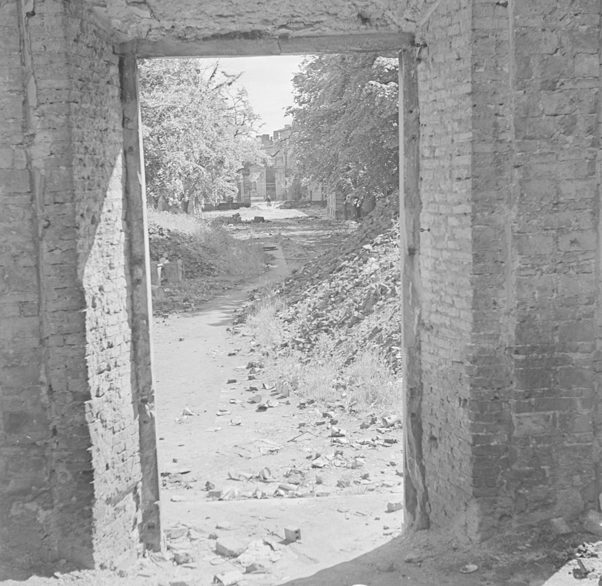 Pałac Raczyńskich - fragment dziedzińca. , skan 1