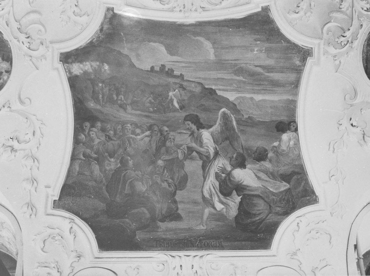 Zakład Narodowy im. Ossolińskich /Biblioteka im. Ossolińskich, Ossolineum/ - wnętrze - Sala Pod Kopułą - malowidło ścienne, skan 1