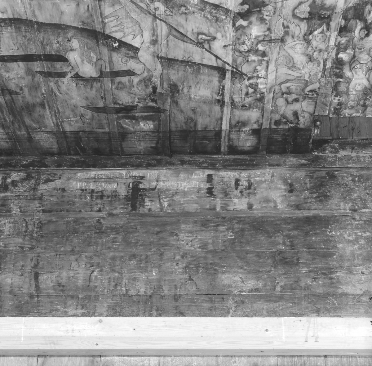 kościół pw. św. Michała Archanioła - nawa główna - zaskrzynienie północne - fragment polichromii z Sądem Ostatecznym, skan 1