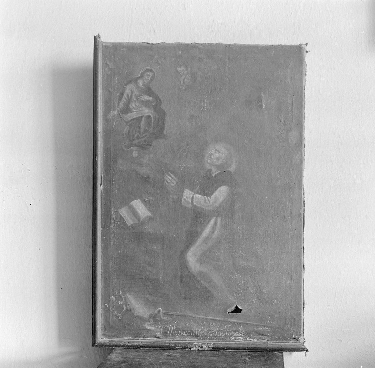 klasztor ss. Mniszek Benedyktynek - zbiory - obraz bł. Wincenty Kadłubek z XVIII wieku, skan 1