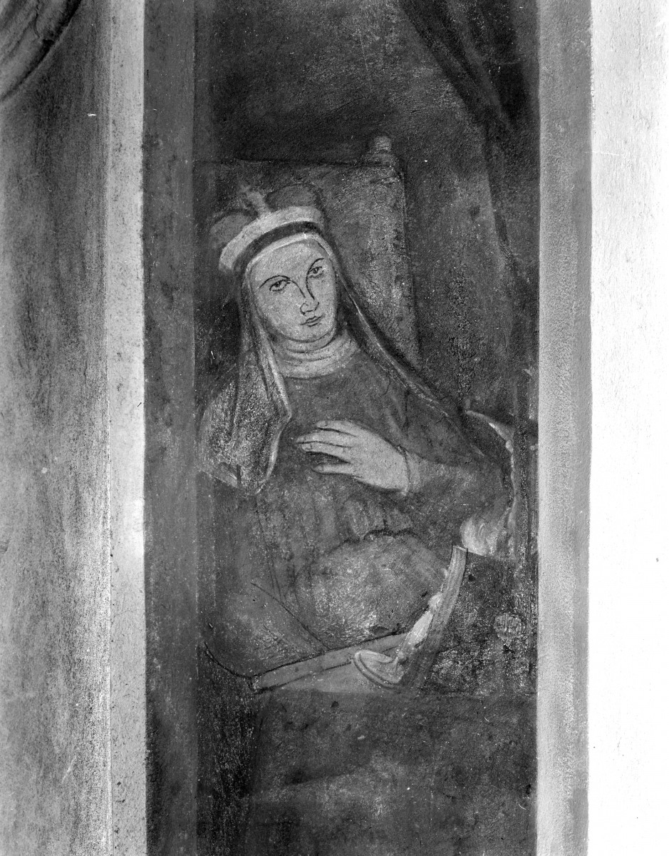 sanktuarium św. Jadwigi Śląskiej - kościół: stara kaplica św. Jadwigi, fragment polichromi, skan 1