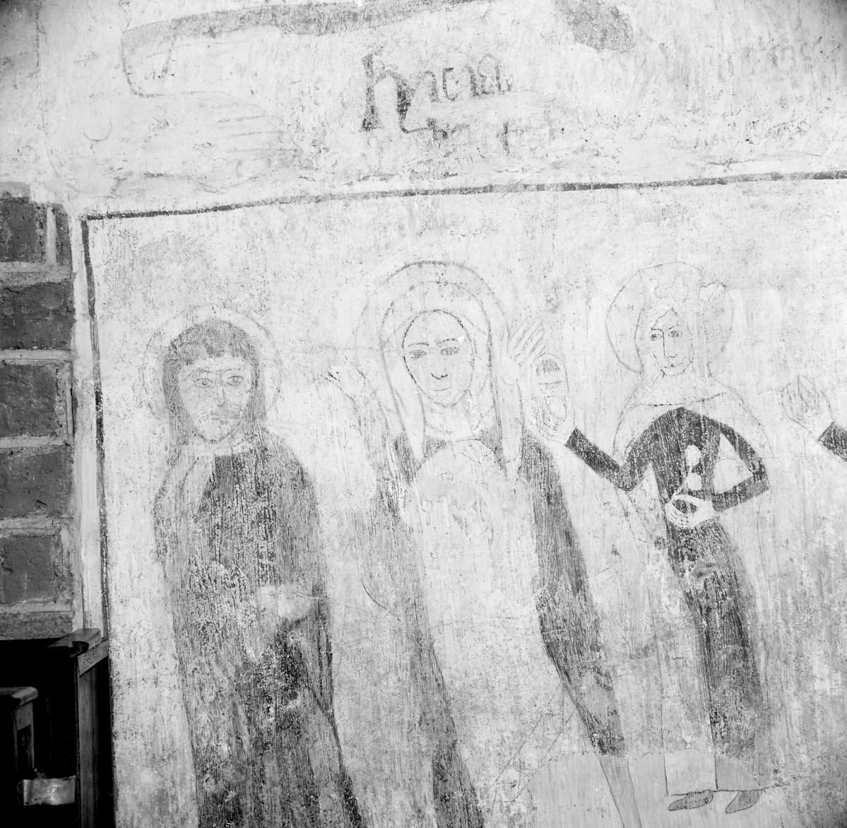 kościół pw. św. Mikołaja - wnętrze - prezbiterium - ściana północna - fragment polichromii, skan 1