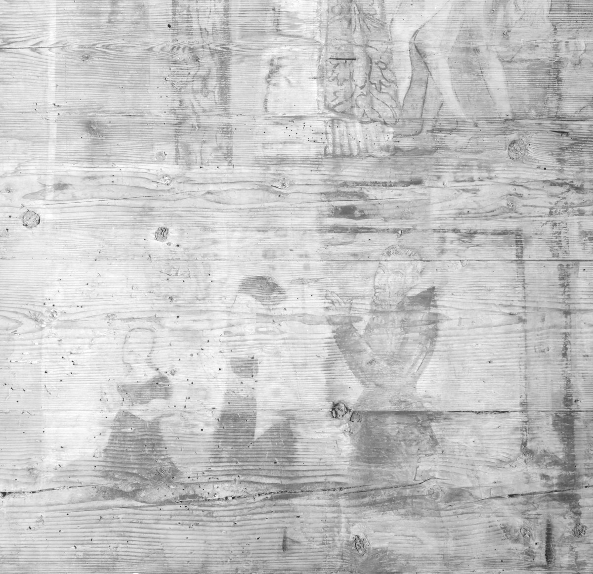kościół pw. Podwyższenia Krzyża Świętego - wnętrze - nawa główna - ściana południowa - fragment polichromii, skan 1