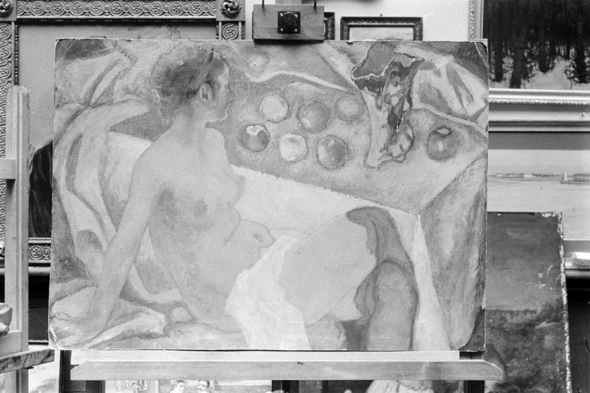 Kazimierz Sichulski - akt kobiecy, olej na tekturze, Muzeum Sztuki w Łodzi, skan 1