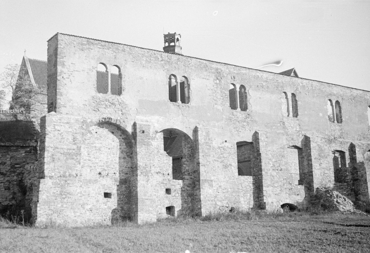 opactwo - pałac biskupi, ściana płd., skan 1