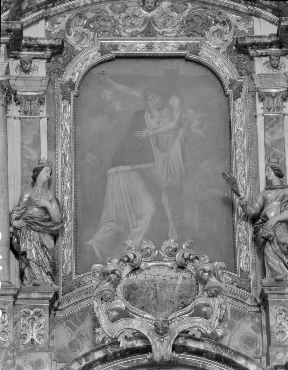 Kościół pw. NMP i św. Mikołaja - ołtarz główny i obraz w części środkowej, skan 1