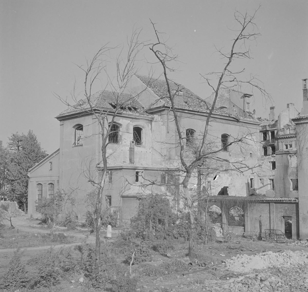 Kościół Narodzenia Najświętszej Maryi Panny - widok od strony ogrodu., skan 1