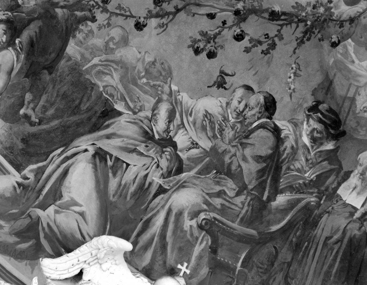 mauzoleum Piastów Świdnickich przy kościele pw. Wniebowzięcia Najświętszej Marii Panny - wnętrze - fragment malowideł na kopule, skan 1