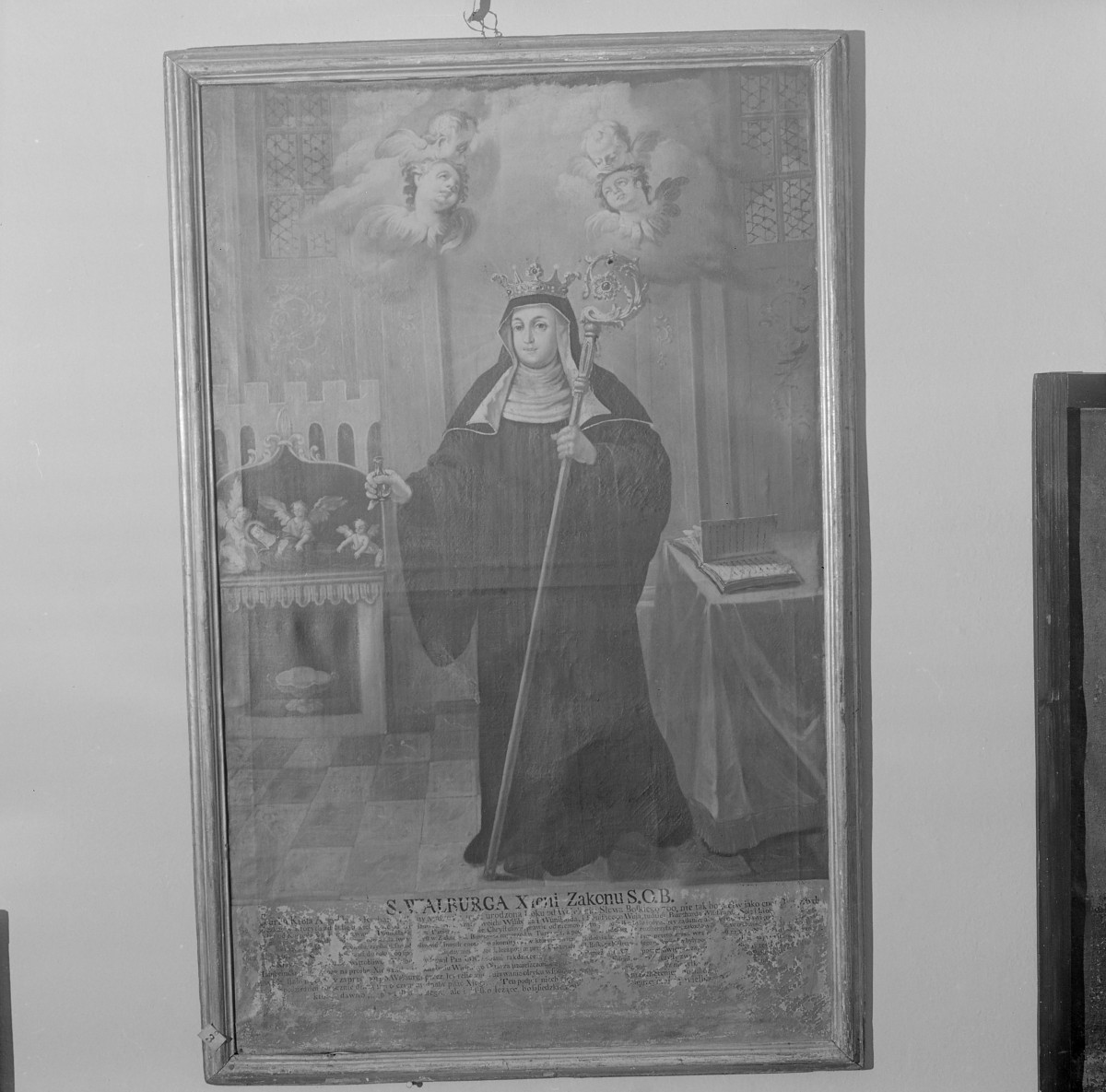 klasztor ss. Mniszek Benedyktynek - zbiory - obraz św. Walburgi z XIX w., skan 1