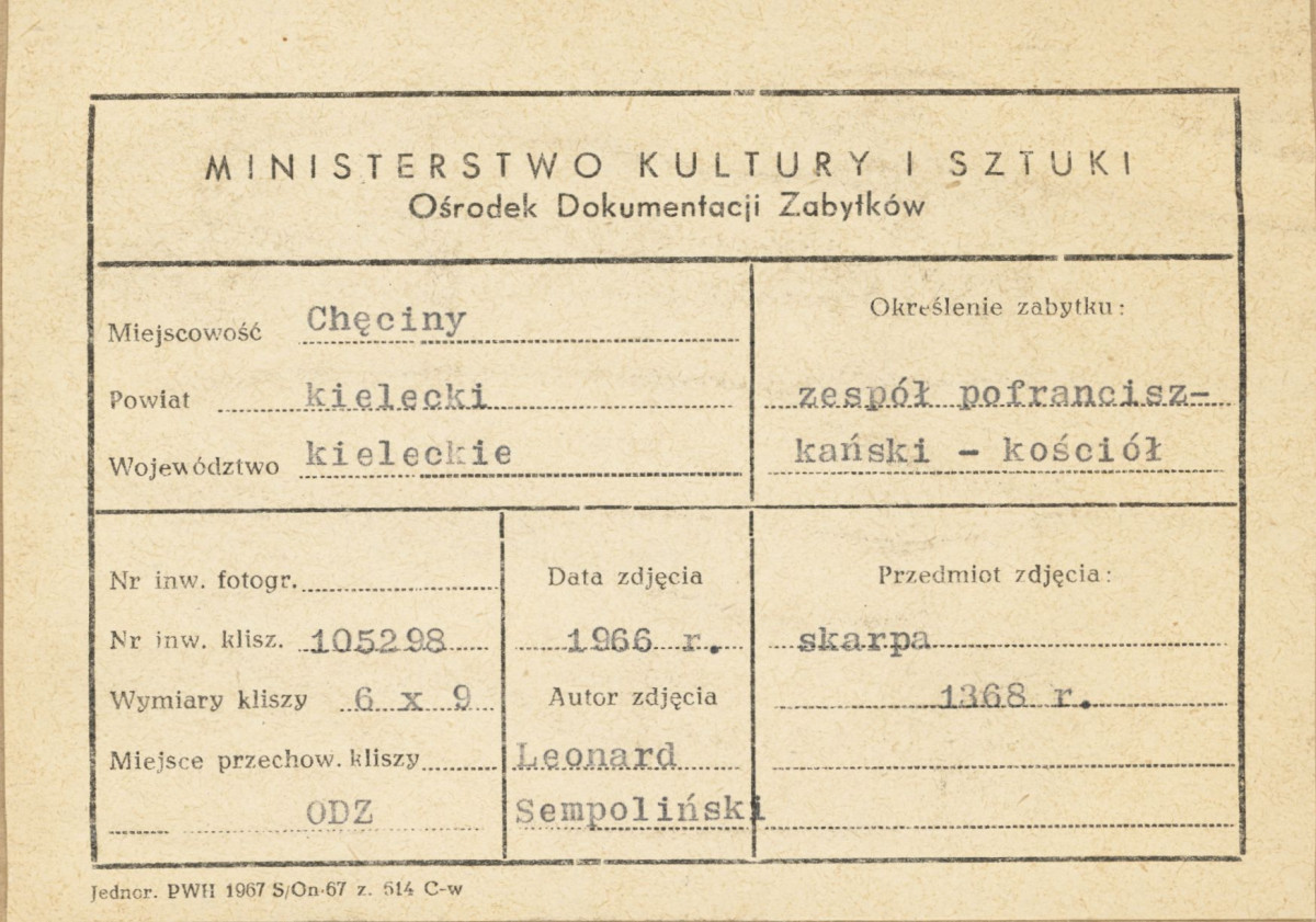 Zespół klasztorny Franciszkanów - widok na przyporę - metryczka, skan 1
