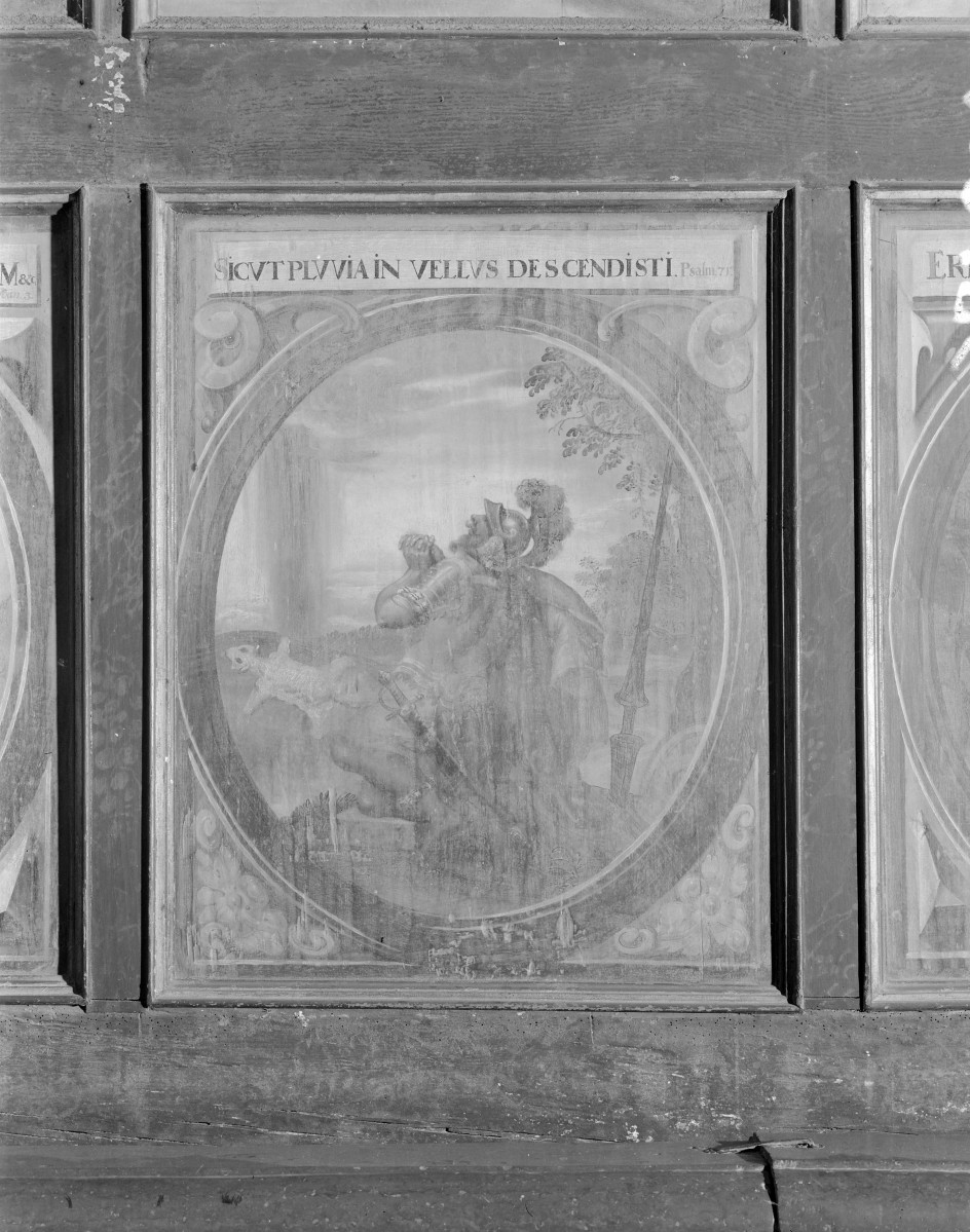 Bazylika katedralna Wniebowzięcia NMP - wnętrze: malowidło na odwrocie stalli w prezbiterium "Nawrócenie", skan 1