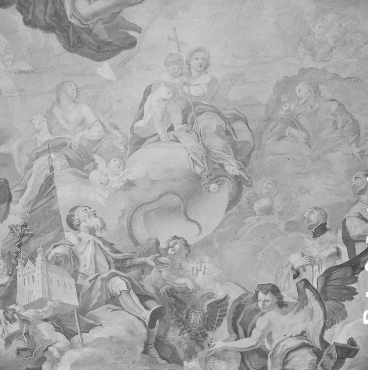 Uniwersytet Wrocławski - aula Leopoldina. Fragment polichromii. , skan 1