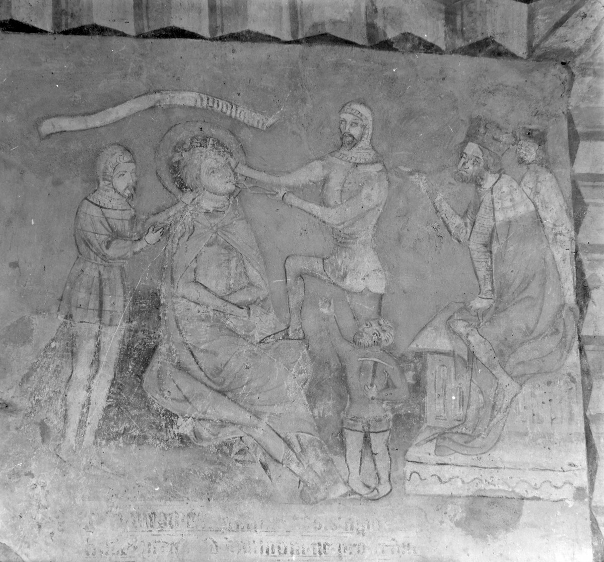 kościół pw. Wniebowzięcia Najświętszej Maryi Panny - wnętrze - prezbiterium - polichromia - fragment, skan 1