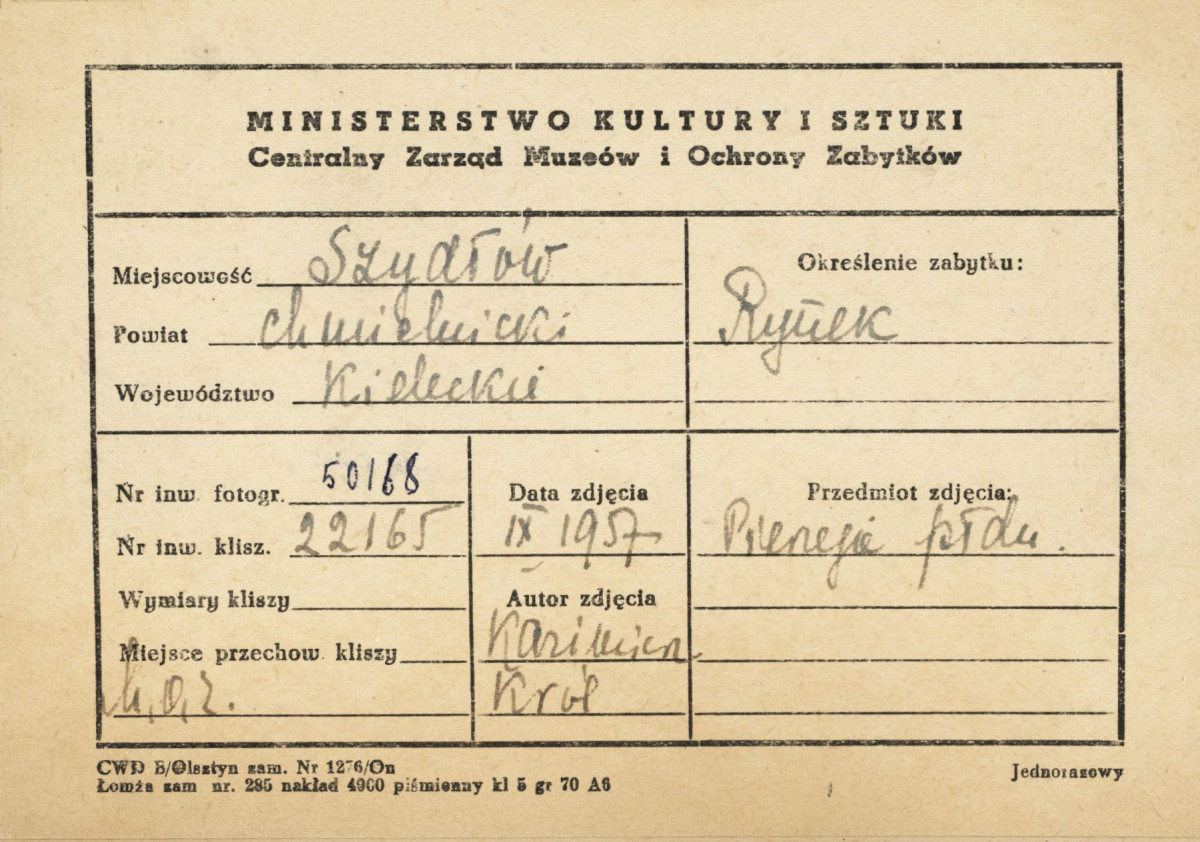 Miasto - rynek,  płn. część pierzei wsch. , widok od strony płd. - metryczka, skan 1