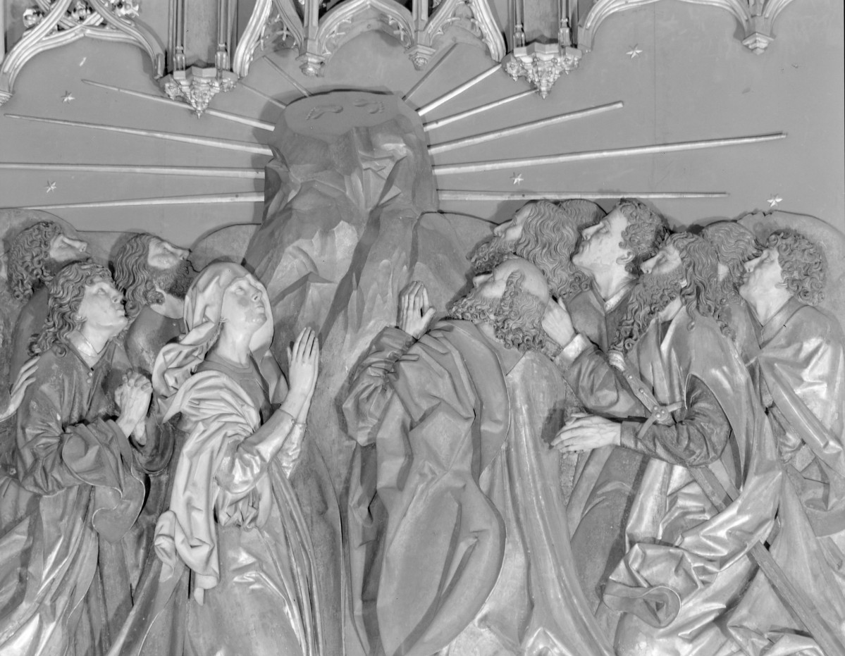 Kościół Mariacki pw. Wniebowzięcia Najświętszej Marii Panny - ołtarz Wita Stwosza: strona prawa (otwarta), scena - Wniebowstąpienie, skan 1