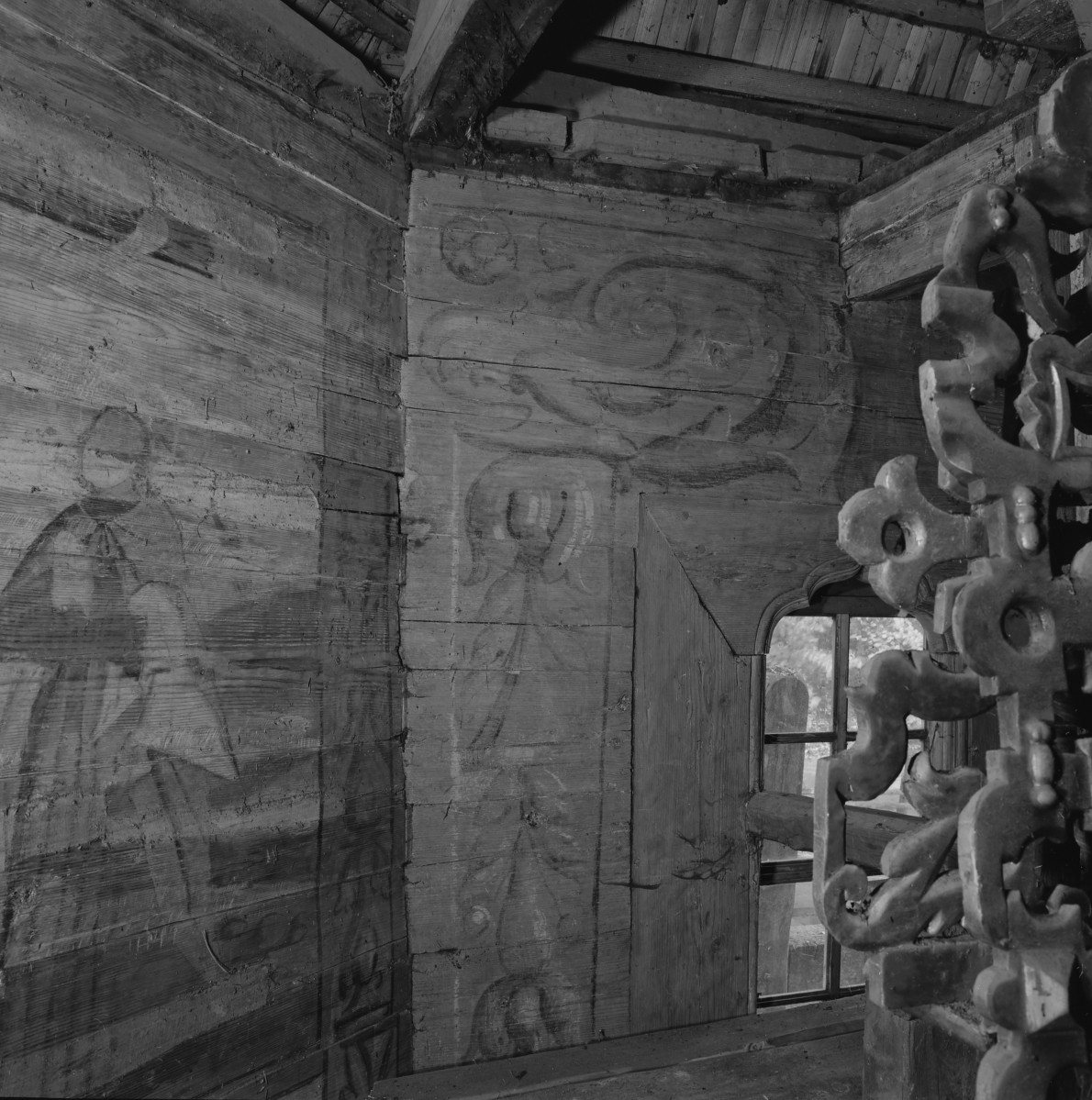 kościół pw. Podwyższenia Krzyża Świętego - wnętrze - fragment polichromii, skan 1