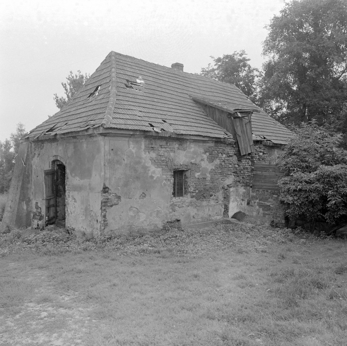 oficyna pałacowa (ruina) - widok zewnętrzny, skan 1