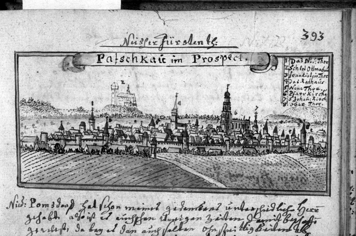 Panorama miasta wg. rys. Wernera z XVIII wieku. , skan 1