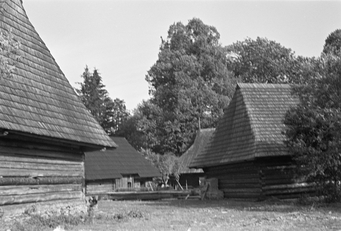 dwór Moniaków - ściana dworu, skan 1