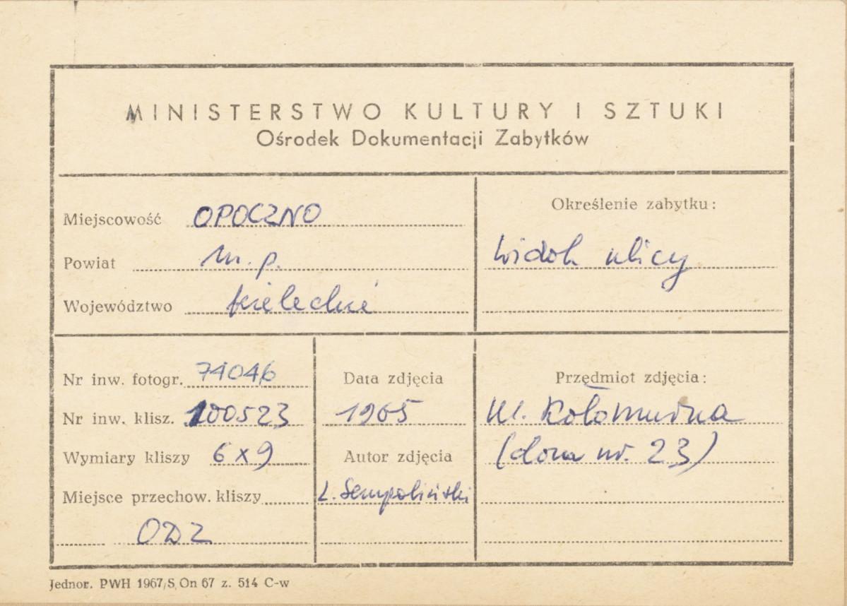 Miasto -  widok ogólny domu - metryczka

 , skan 1