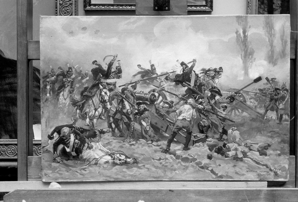 Muzeum w Lublinie - Kossak Wojciech "Scena batalistyczna", 500x750 mm, skan 1