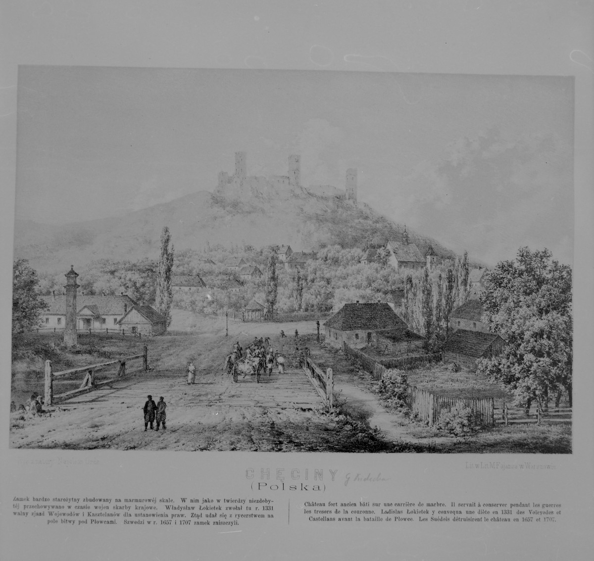 ruiny zamku - rys. z natury autorstwa Napoleon Orda, skan 1