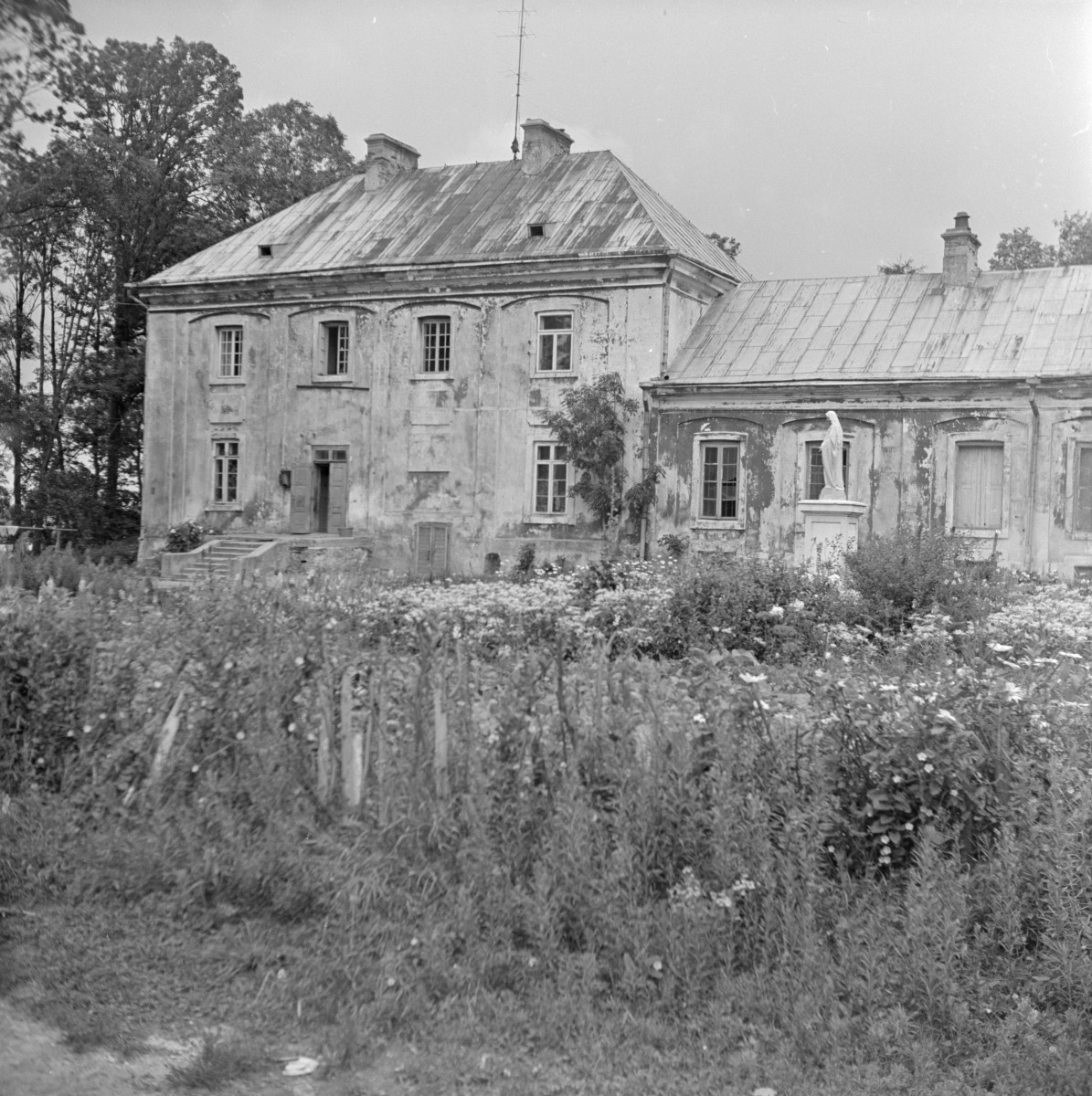 dawny pałac biskupów - skrzydło pałacowe, elewacja od strony dziedzińca, skan 1