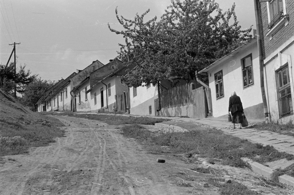 zabudowa podmiejska - domy mieszkalne, elewacje frontowe, skan 1