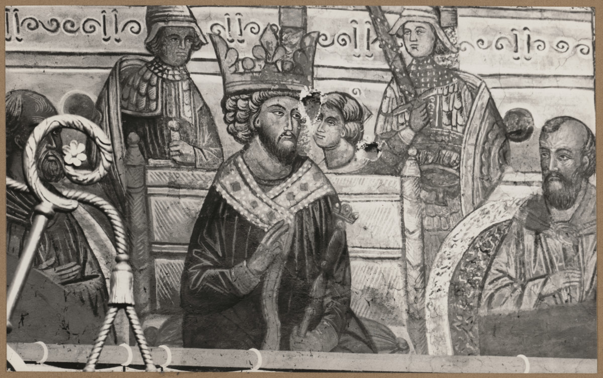  Katedra - wnętrze, fragment malowidła ściennego w prezbiterium , skan 1
