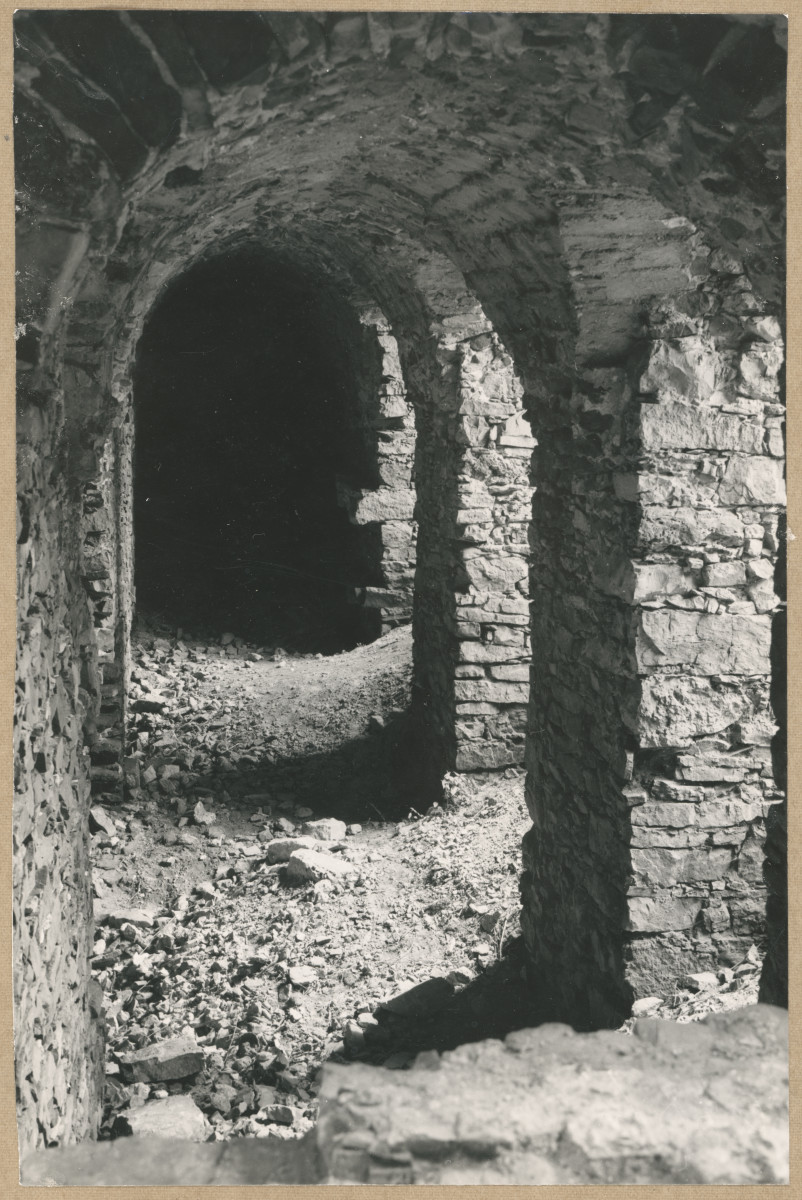 Ruiny zamku  Krzyżtopór  -  galeria na parterze skrzydła zach. , skan 1