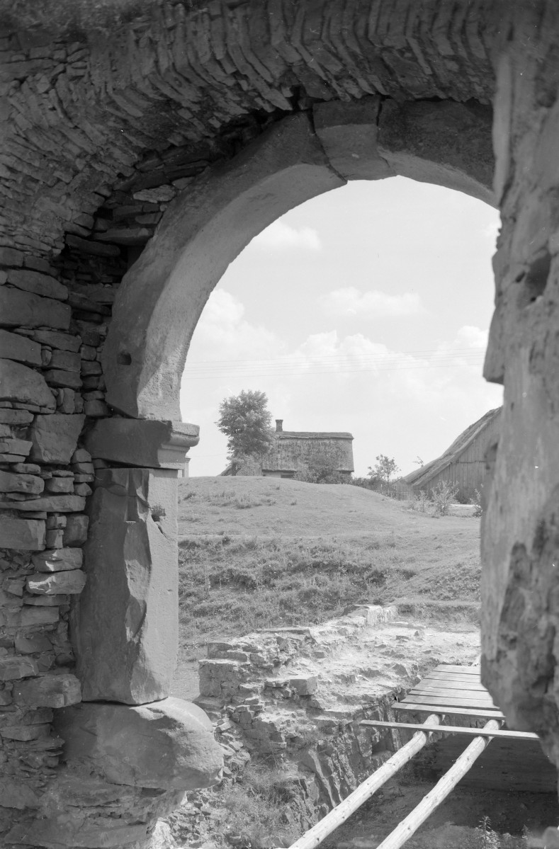 zamek Krzyżtopór - pałac Ossolińskiego - fragment przejazdu bramnego, skan 1