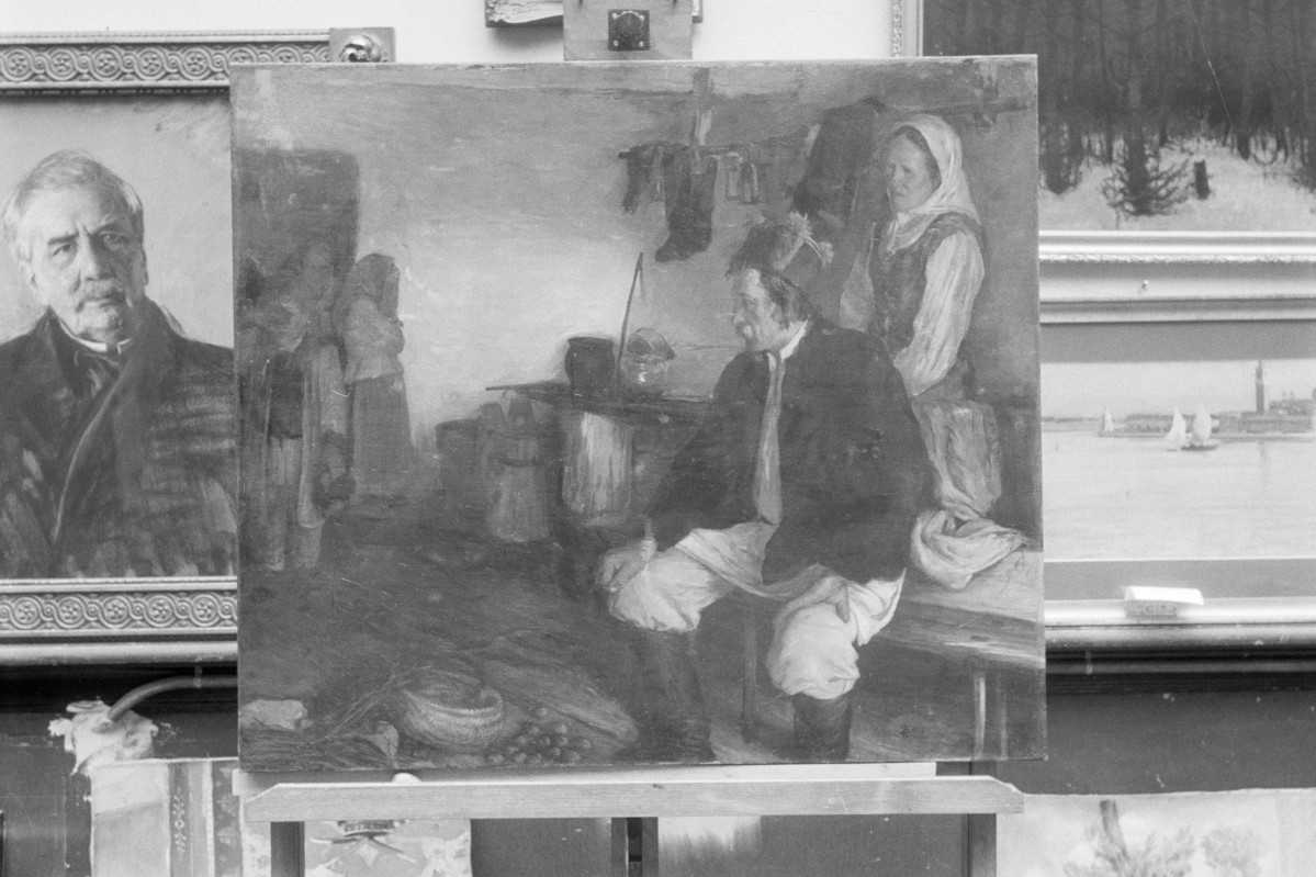 Muzeum w Lublinie - Stasiak Ludwik "Izba chłopska", 850x980 mm, skan 1