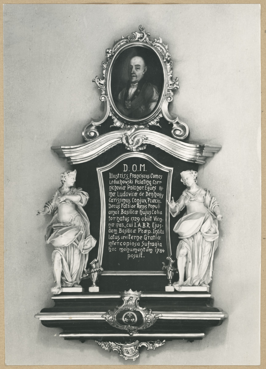 Kościół parafialny - wnętrze, epitafium Franciszka Ledóchowskiego, skan 1