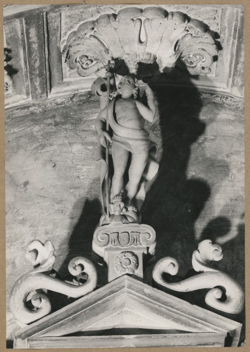 Kaplica Firlejów - ołtarz - rzeźba Chrystusa Zmartwychwstałego, skan 1