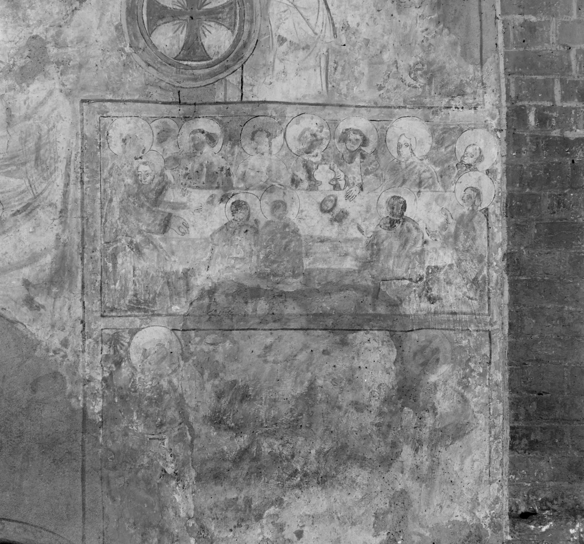 kościół pw. Ducha Świętego - wnętrze - prezbiterium - polichromia - fragment z Ostatnią Wieczerzą, skan 1