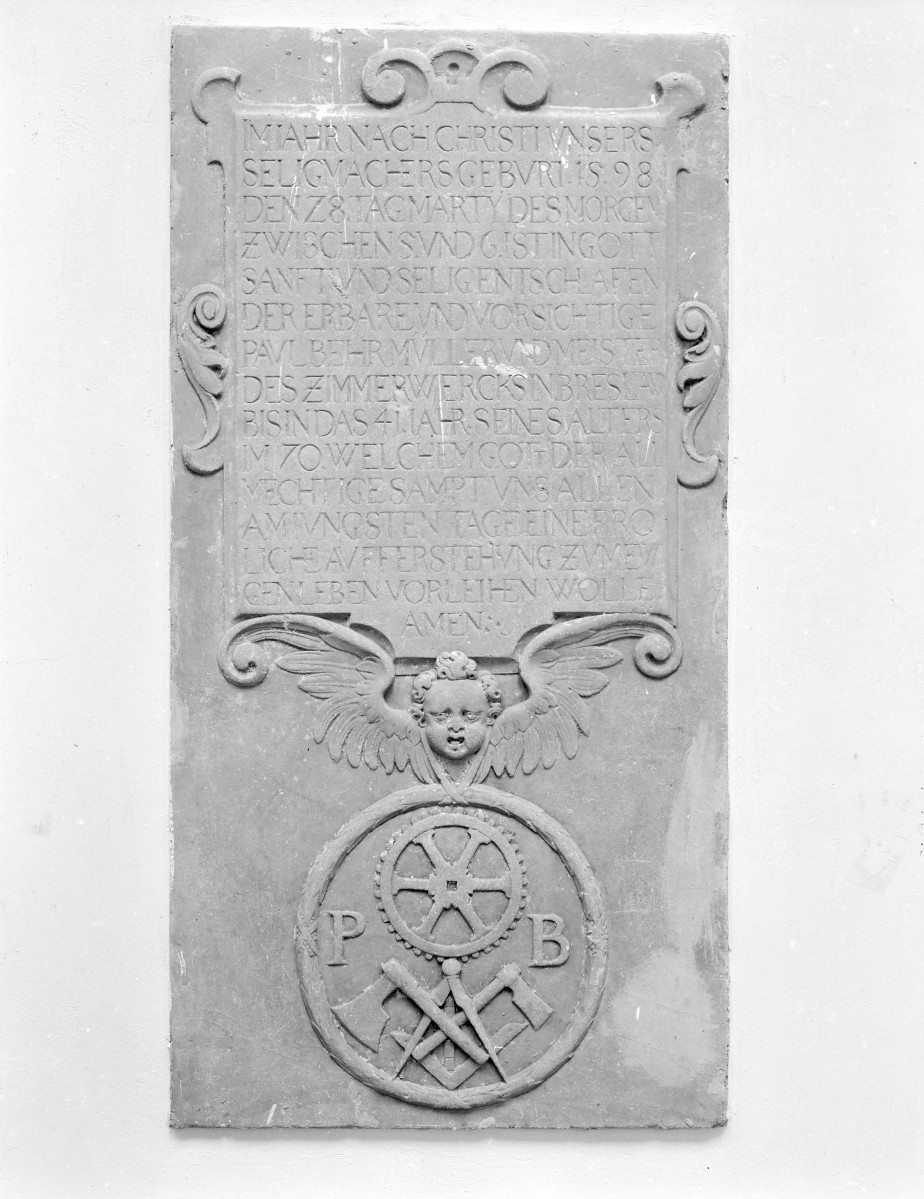 Kościół Najświętszej Marii Panny - wnętrze: epitafium, skan 1