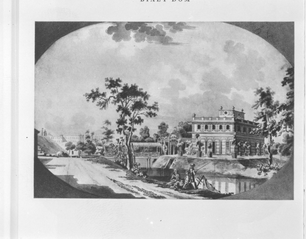 Łazienki Królewskie. Biały Dom (akwarela Z. Vogla)
Reprodukcja z W. Tatarkiewicz "Dominik Merlini" 1955., skan 1